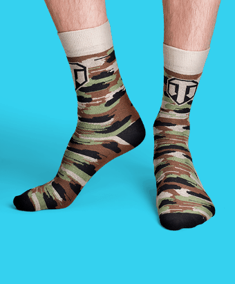 Маскировочная сеть - цветные носки World Of Tanks от Funnysocks